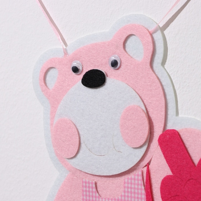 Декоративное украшение (подвеска)  Декоративное украшение (подвеска) "Мишка IT'S A GIRL" 30,5х30,5х49 см, розовый