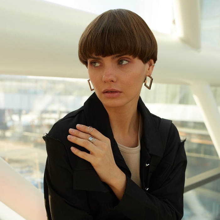 Серьги «Геометрия» обливион, крупные, цвет серебро Серьги «Геометрия» обливион, крупные, цвет серебро