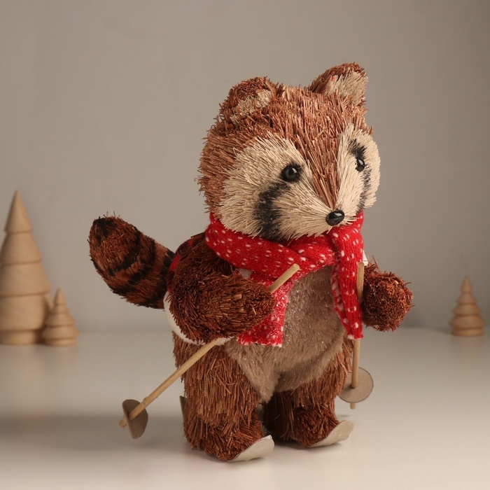 Декор  Декор "Енот на лыжах" 21х12х16 см