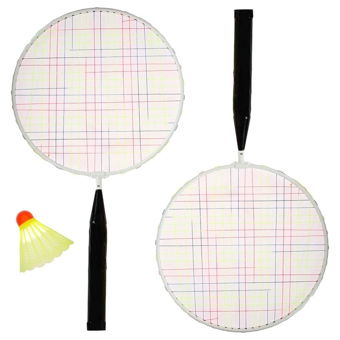 Набор для игры в бадминтон ONLYTOP: 2 ракетки, волан, цвета МИКС Набор для игры в бадминтон ONLYTOP: 2 ракетки, волан, цвета МИКС