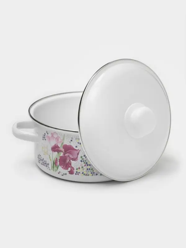 Кастрюля эмалированная &laquo;Мозаика&raquo;, 3 л, d=20 см, индукция, белая