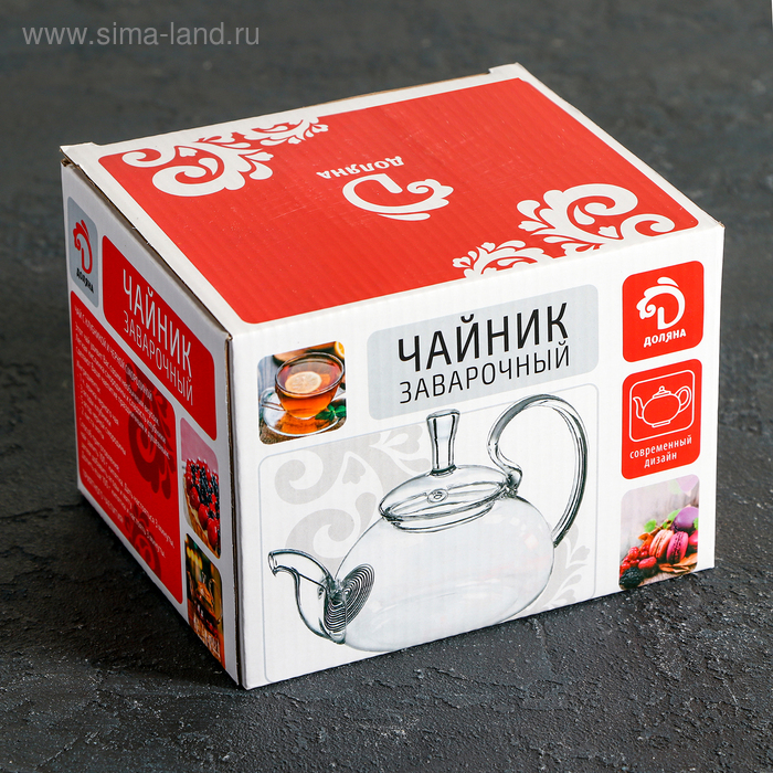 Чайник стеклянный заварочный с металлическим ситом Доляна «Элегия», 400 мл Чайник стеклянный заварочный с металлическим ситом Доляна «Элегия», 400 мл