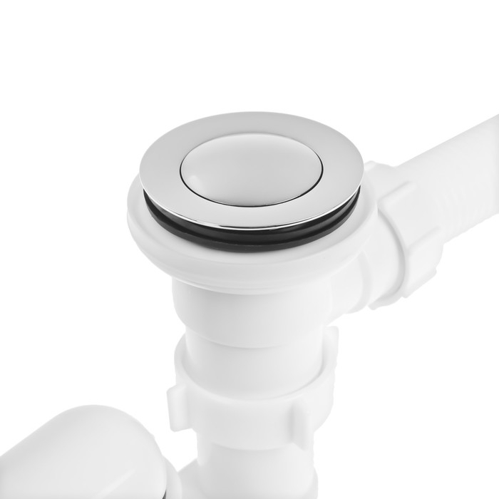 Сифон  Сифон "АНИ Пласт" EC255, 1 1/2"х40, для ванны, перелив, с гибкой трубой, система "клик-клак"