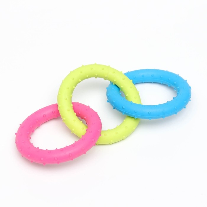 Игрушка жевательная Игрушка жевательная "Всегда вместе!", TPR, 18,5 см, сине/розово/жёлтая