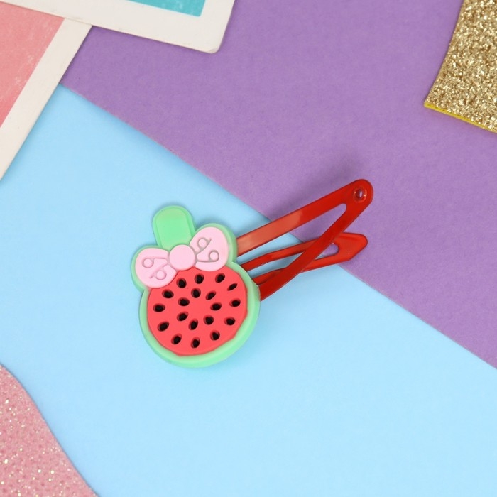 Набор для волос Набор для волос "Ширли" (2 резинки 5 см, 4 невидимки 5,5 см) мороженое, красный