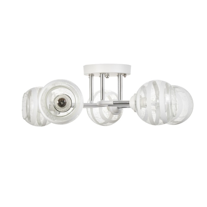 Люстра Люстра "Офелия" 5хЕ27 40Вт бело-хромовый 60х60х27 см BayerLux