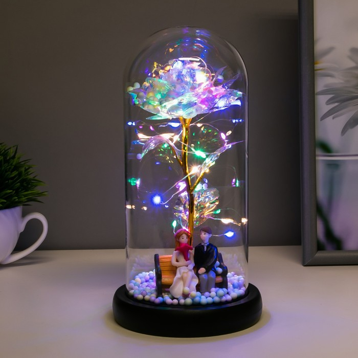 Ночник колба Ночник колба "Счастливый день" LED от батареек 3хААА 11х11х21,5 см RISALUX