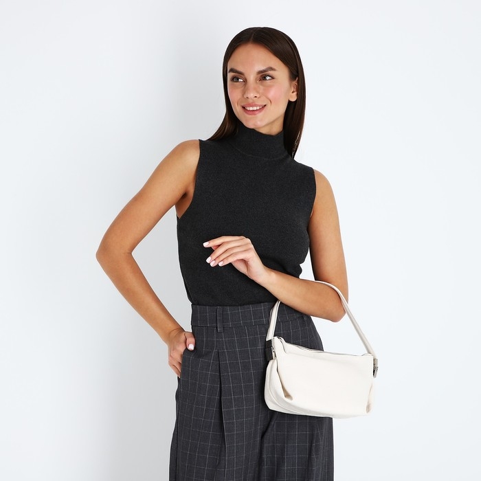 Сумка-багет на молнии, цвет белый Сумка-багет на молнии, цвет белый