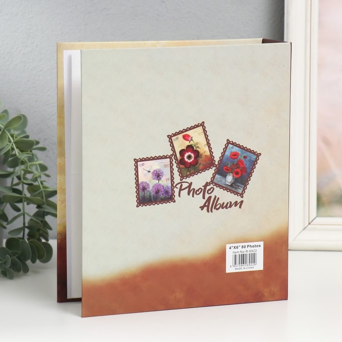 Фотоальбом на 80 фото 10х15 см Фотоальбом на 80 фото 10х15 см "Цветы" МИКС 23х19х5,5 см