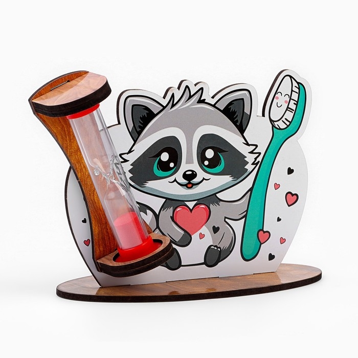 Песочные часы для чистки зубов Песочные часы для чистки зубов "Енотик", таймер 3 минуты