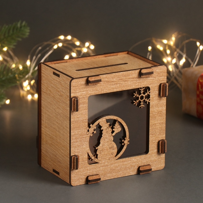 Новогодняя копилка  Новогодняя копилка "Снеговик" 12х12х9 см