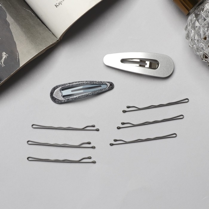 Невидимка для волос «Адель» (набор 10 шт) 5 см, серебро Невидимка для волос «Адель» (набор 10 шт) 5 см, серебро