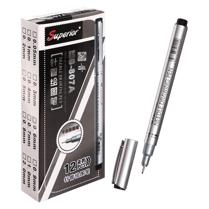 Маркер профессиональный линер черный, тонкая линия, 0.5 мм Маркер профессиональный линер черный, тонкая линия, 0.5 мм