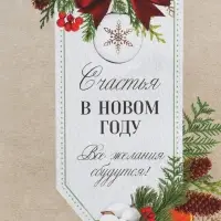 Пакет подарочный без ручек «Все желания сбудутся», 10×19.5×7 см, Новый год