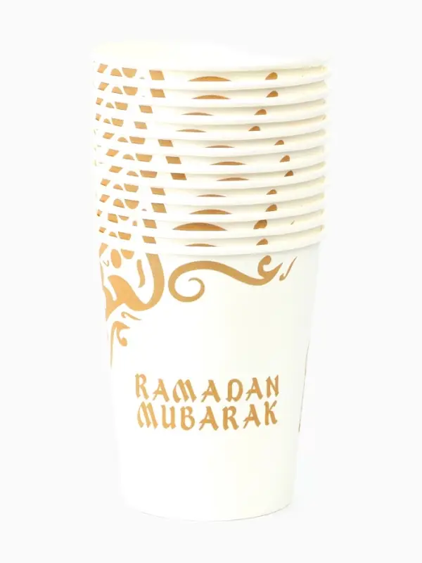МП Набор бумжаной посуды «Ramadan Mubarak», белый, 12 персон МП Набор бумжаной посуды «Ramadan Mubarak», белый, 12 персон