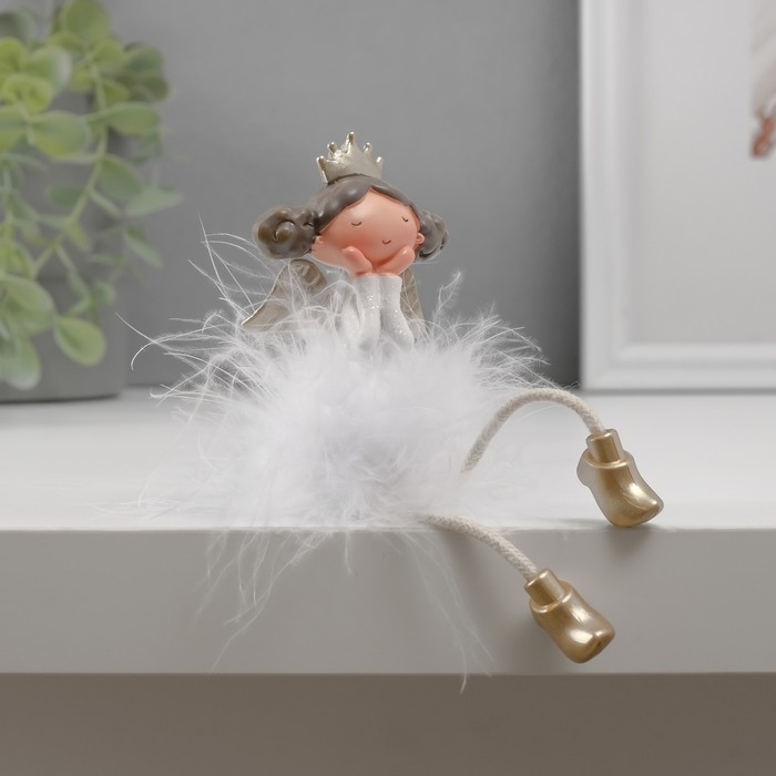 Сувенир полистоун "Ангелочек-принцесса пушок стесняшка с длинными ножками" 8,5х5,5х4 см