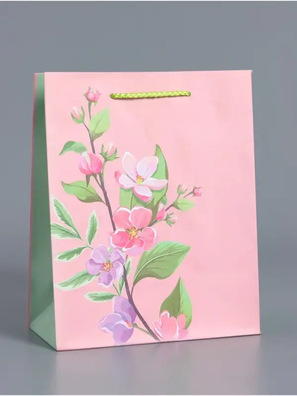 Пакет подарочный ламинированный &laquo;Нежный комплимент&raquo;, розовый, 18&times;22.3&times;10 см