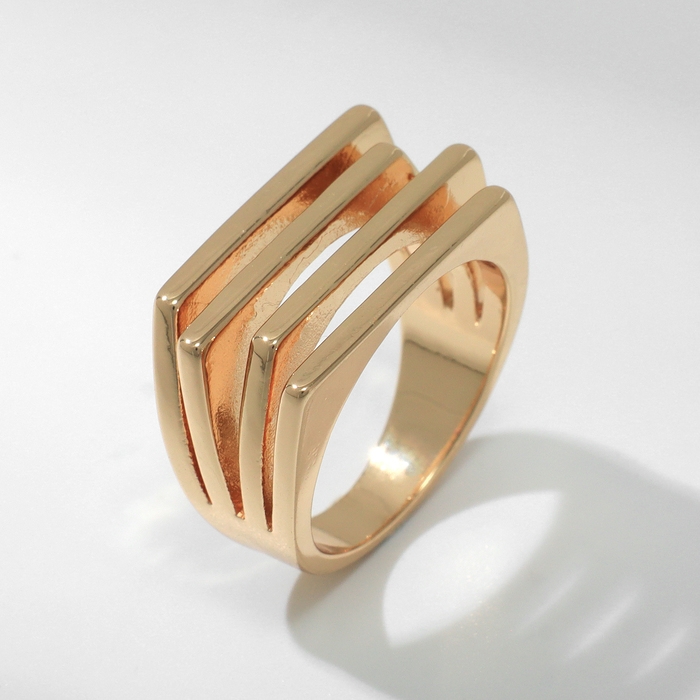 Кольцо металл «Тренд» полосы, цвет золото, размер 18