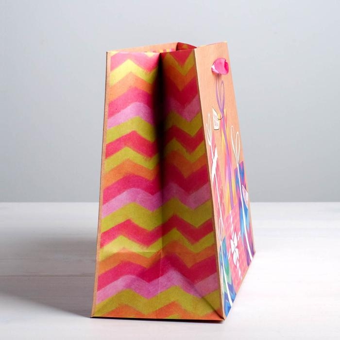 Пакет подарочный крафтовый горизонтальный, упаковка, «Подарки!», L 31 х 40 х 9 см Пакет подарочный крафтовый горизонтальный, упаковка, «Подарки!», L 31 х 40 х 9 см