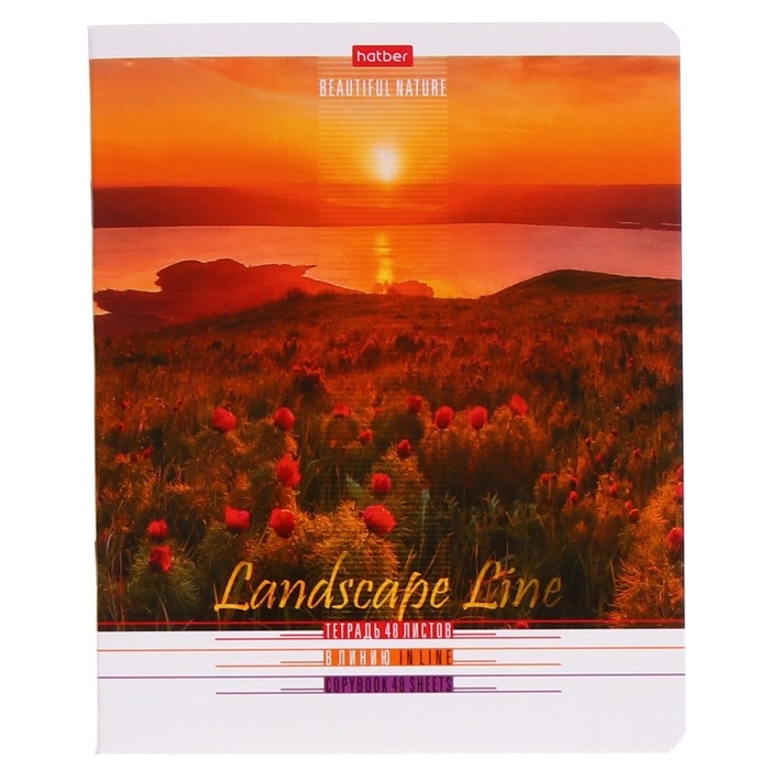 Тетрадь 48 листов в линейку Тетрадь 48 листов в линейку "Пейзажи", обложка мелованный картон, скругленные углы, блок офсет, МИКС