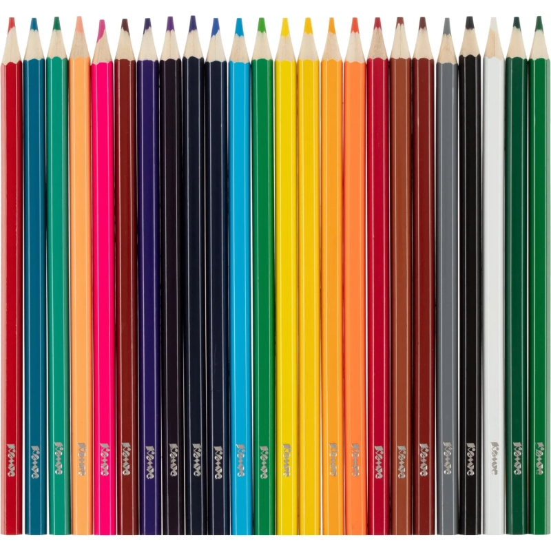 Карандаши цветные 24 цв/наб,6-гранные Комус Класс Максики классические