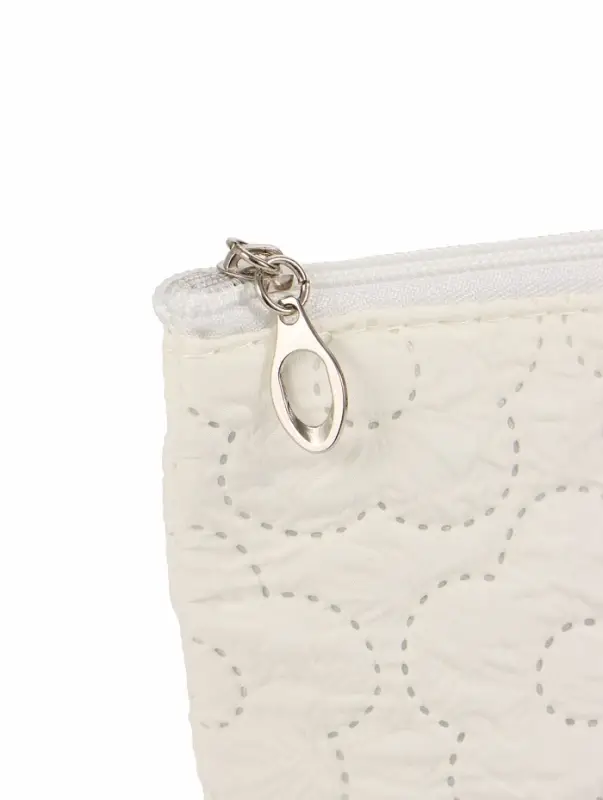 Косметичка дор Цветок 22*6*16, отд на молнии, молочный