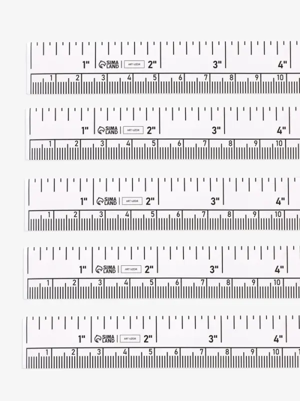 Сантиметровая лента, с клеевым слоем, 150 см, 2 см, 5 шт., см/дюймы, белая