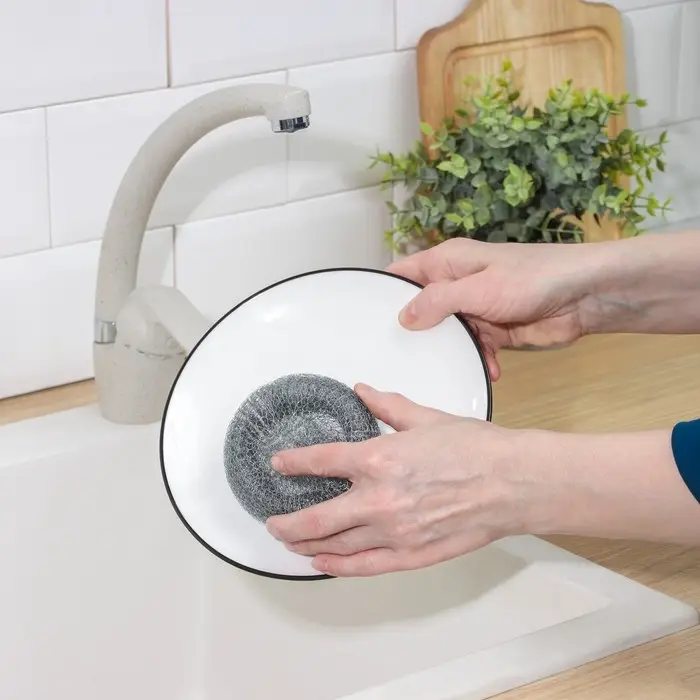 Губка для посуды металлическая Raccoon, плетёная, оцинкованная, 30 гр Губка для посуды металлическая Raccoon, плетёная, оцинкованная, 30 гр