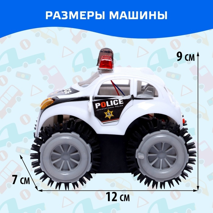 Машина-перевёртыш «Полиция», работает от батареек, световые эффекты Машина-перевёртыш «Полиция», работает от батареек, световые эффекты