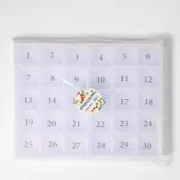 Таблетница - органайзер на месяц, 21.3&times;17.5&times;2.7 см, 30 секций, цвет прозрачный