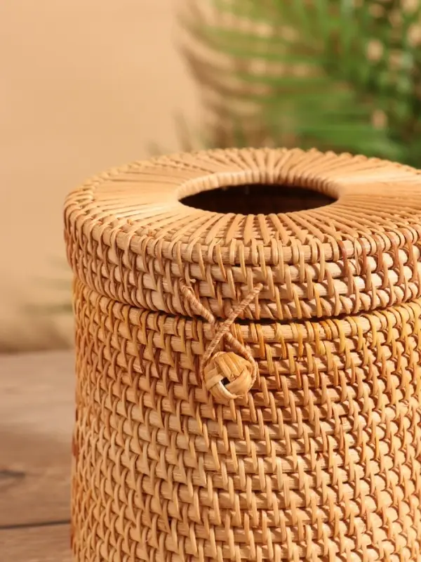 Салфетница плетёная, 15&times;15&times;14 см, ротанг, МИКС