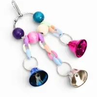 Игрушка для птиц "Кольцо" с колокольчиками, 13,5 х 5 см, микс цветов