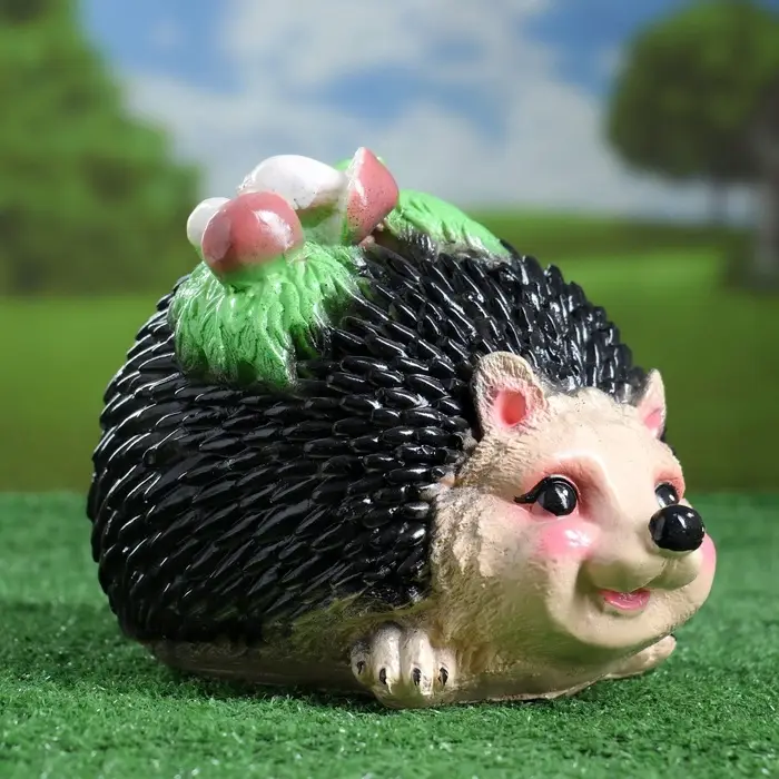 Садовая фигура из гипса &laquo;Ёжик с грибочками&raquo;, 18&times;28&times;20 см