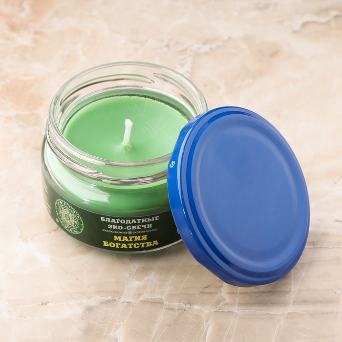 Эко-свеча магическая  Эко-свеча магическая "Магия богатства" из натурального воска, 7х5 см