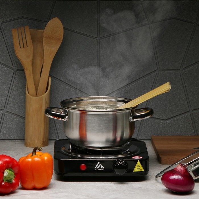 Плитка электрическая Luazon LHP-001, 1 конфорка, 1000 Вт, нагреватель спираль, черная Плитка электрическая Luazon LHP-001, 1 конфорка, 1000 Вт, нагреватель спираль, черная