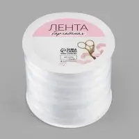 Лента бархатная, 10 мм, 18&plusmn;1 м, белая №01