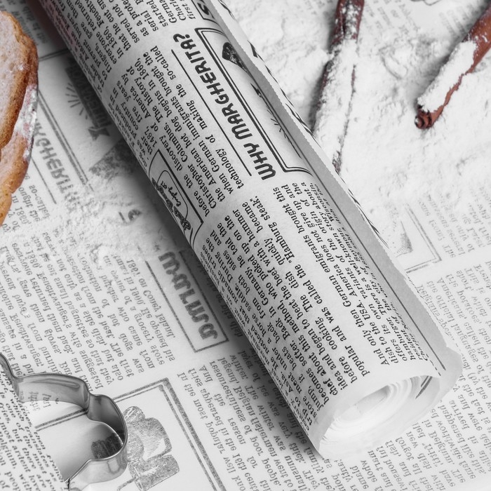 Пергамент силиконизированный для выпечки  Пергамент силиконизированный для выпечки "Газета" 30 см х 8 м