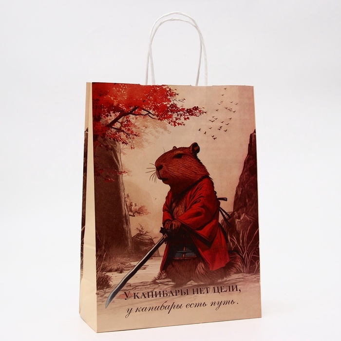 Пакет бумажный, Пакет бумажный, "Самурай", 24 х 10,5 х 32 см 1 шт