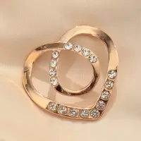 Муфта для платка «Сердце» линейное, цвет белый в золоте