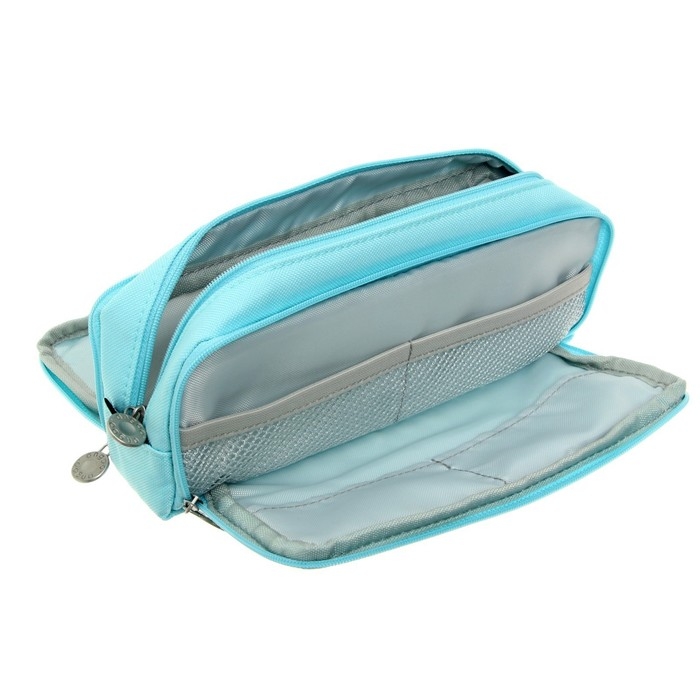 Пенал школьный на молнии 3-х секционный, голубой Пенал школьный на молнии 3-х секционный, голубой