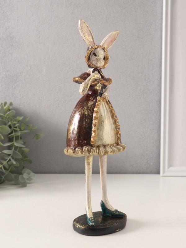Сувенир полистоун Сувенир полистоун "Зайка в платье с рюшами" 8х9,5х30 см