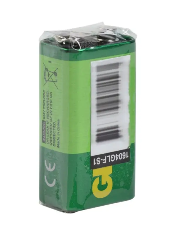 Батарейка солевая GP Greencell Extra Heavy Duty, 6F22-1S, 9 В, крона, спайка, 1 шт.
