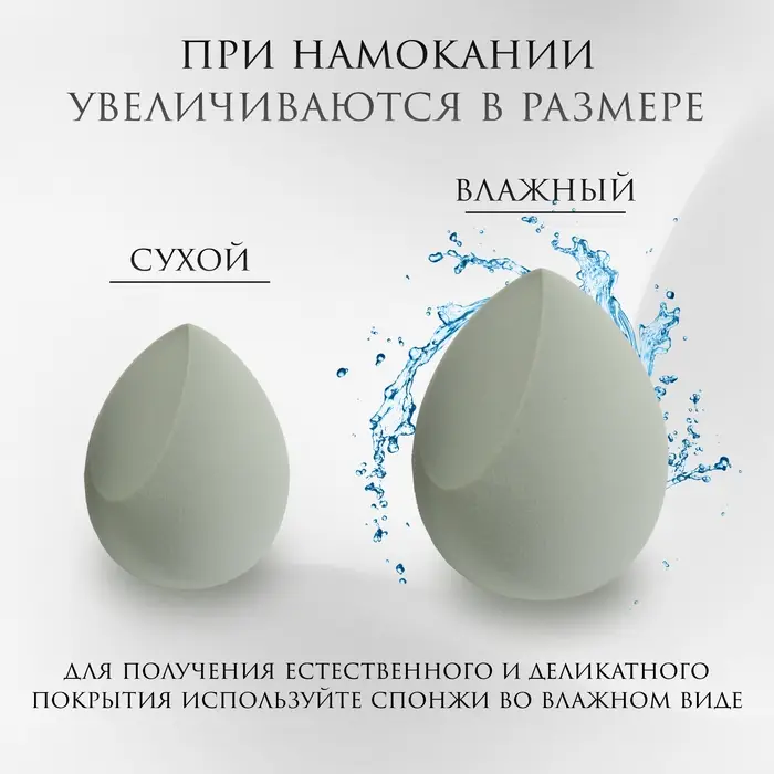 Спонжи для макияжа, набор - 4 шт, увеличиваются при намокании, цвет зелёный Спонжи для макияжа, набор - 4 шт, увеличиваются при намокании, цвет зелёный
