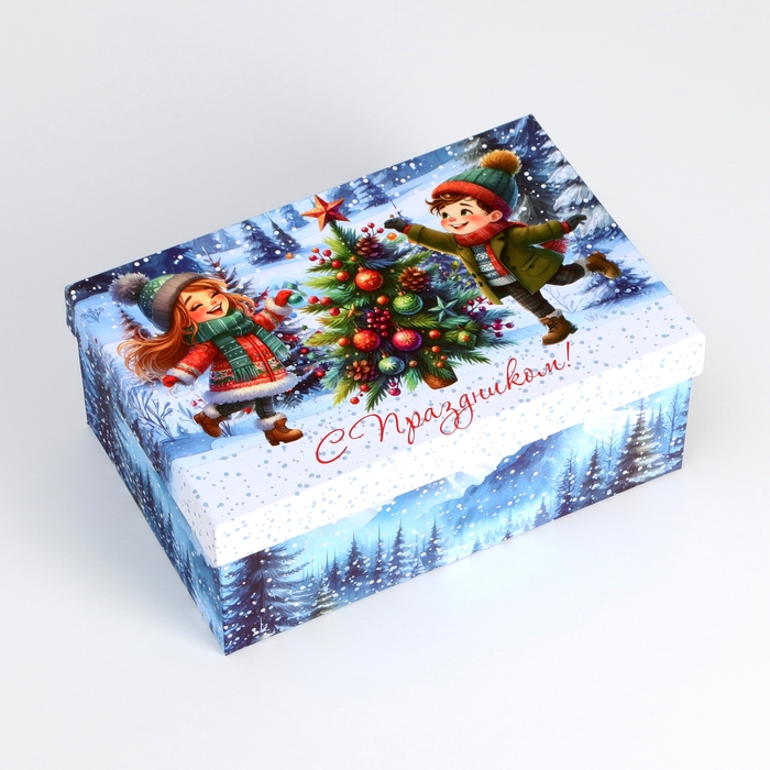 Набор подарочных новогодних коробок 10 в 1 Набор подарочных новогодних коробок 10 в 1 "Новогдние каникулы", 32,5 х 20 х 12,5 - 12 х 7 х 4 см. Новый год