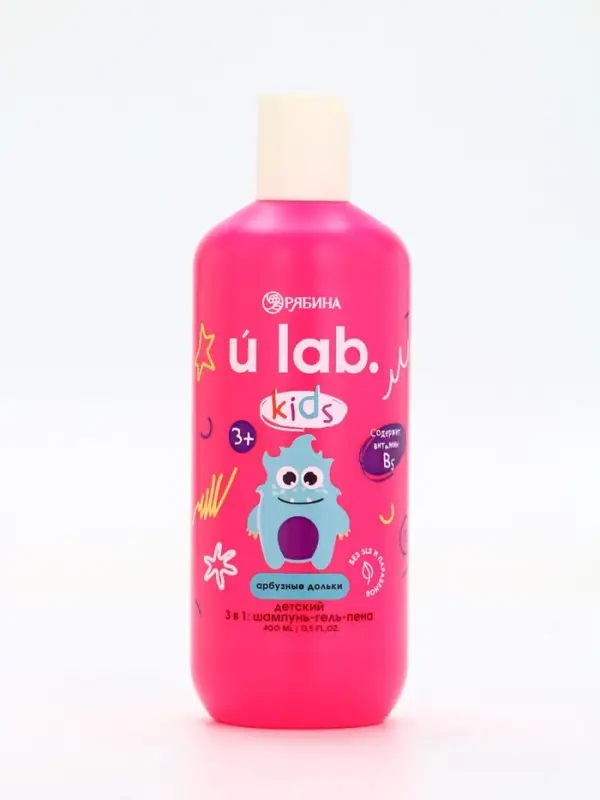 Детский шампунь-гель-пена 3в1   Детский шампунь-гель-пена 3в1  "Монстрики", 400 мл, аромат арбузные дольки