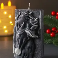 Свеча Символ Года Барельеф, 11,6*7*3,8, серая Свеча Символ Года Барельеф, 11,6*7*3,8, серая