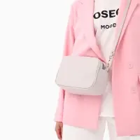 Сумка женская кросс-боди TEXTURA на молнии, 24&times;9&times;15 см, светло-серая