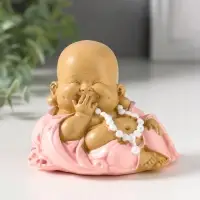 Сувенир полистоун "Маленький хотей в розовом одеянии - не скажу" 8х9,3х7 см