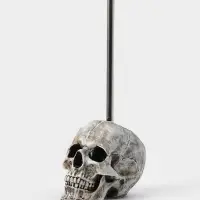 Ёршик для унитаза с подставкой &laquo;Череп&raquo;, стальная ручка, 16&times;15&times;22 см, белый