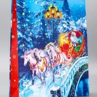 Пакет подарочный новогодний ламинированный, &laquo;Везем подарки&raquo; , 33&times;10&times;42.5 см